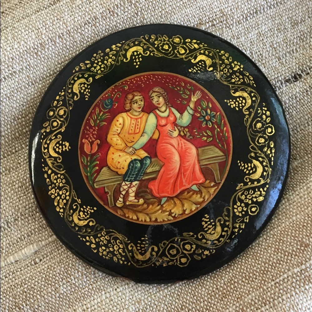 Russian Hand painted brooch
